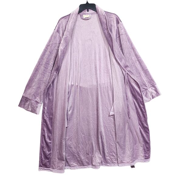 Pure Fiber Robe Velvety Soft Velour Bathrobe Lilac Size Small Warm Soft Fuzzy - Picture 3 of 7